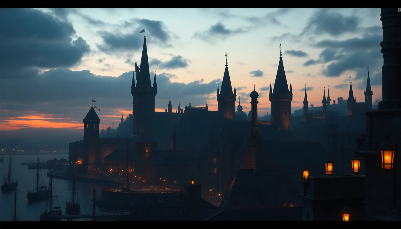 Veduta di Britain e Minoc al tramonto